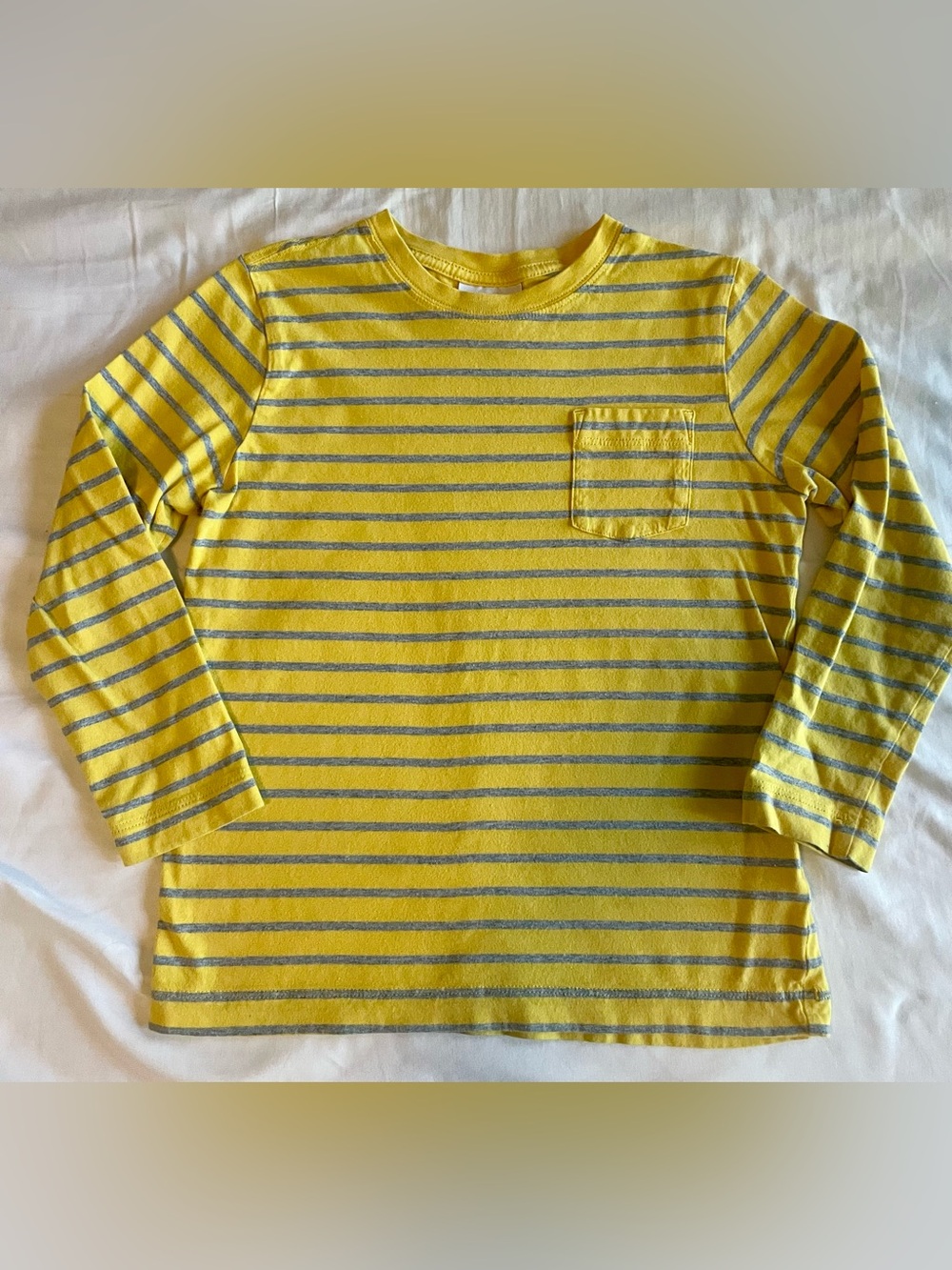 Kids Hanna Andersson Yellow Striped Long-Sleeve Pocket Top